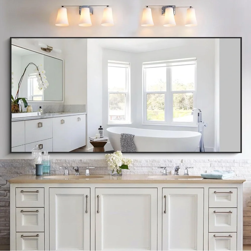 Elegant Black Framed Wall Mirror 58